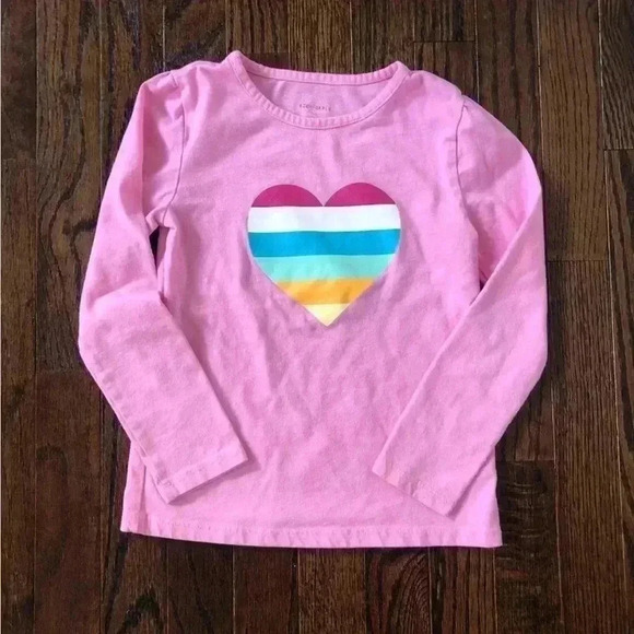 BCBGirls 6 Shimmery Heart Pink Long-Sleeve Tee - Picture 1 of 6